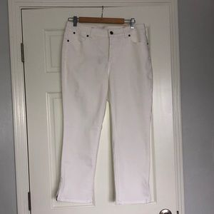 Talbots White Curvy Fit Slim Crop Jeans
